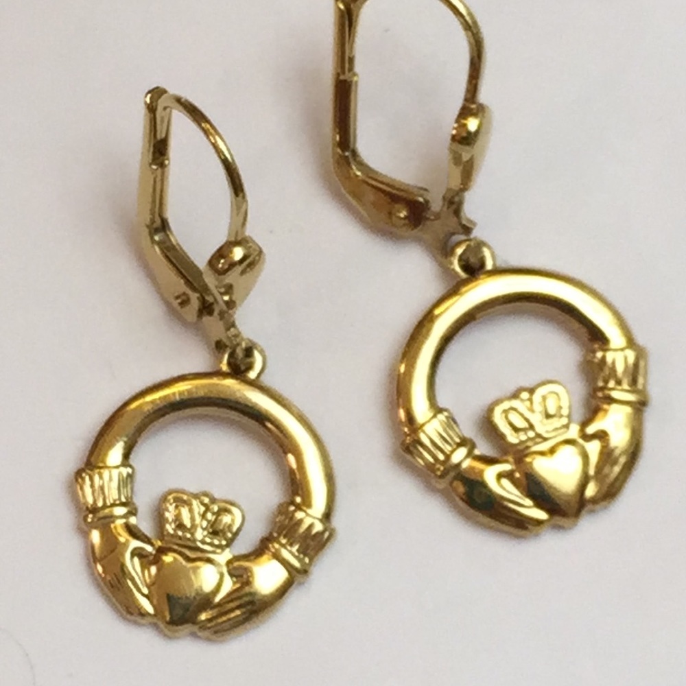 Gold Filled Claddagh Earrings